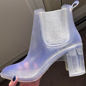 jeffrey campbell rain boot clear